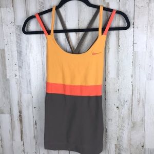 Nike Fit Dry Workout Tank Orange Brown Small